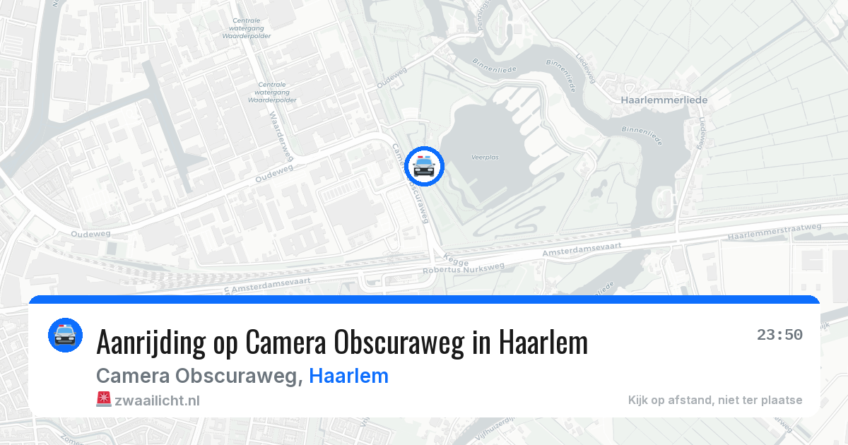 Aanrijding op Camera Obscuraweg in Haarlem — 14 aug 2026