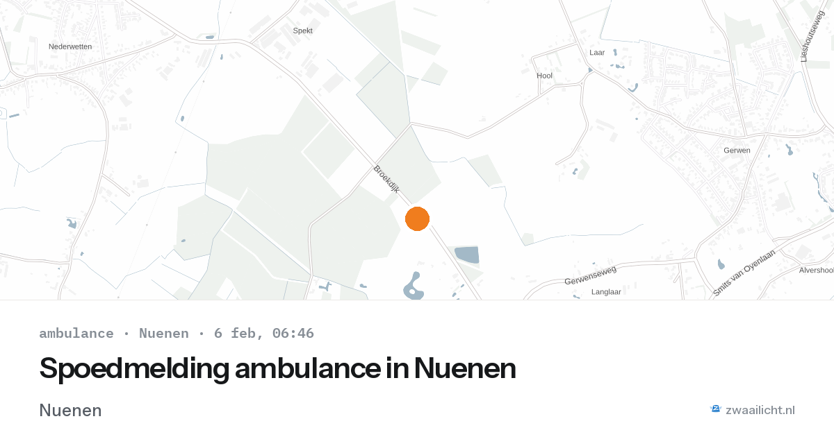 Spoedmelding ambulance in Nuenen — 6 feb 2026