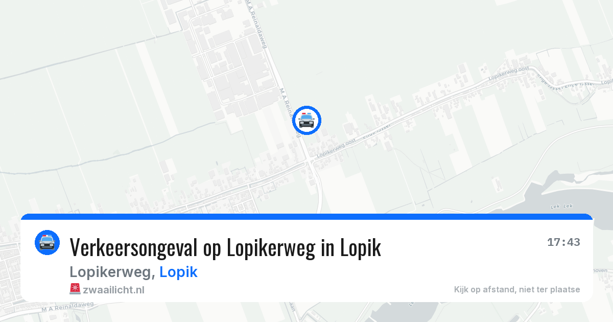 Verkeersongeval op Lopikerweg in Lopik — 4 jul 2026