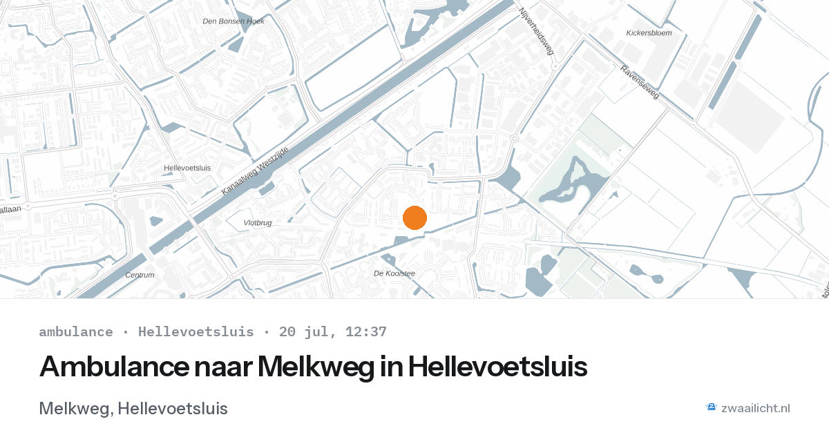 Ambulance naar Melkweg in Hellevoetsluis — 20 jul 2026