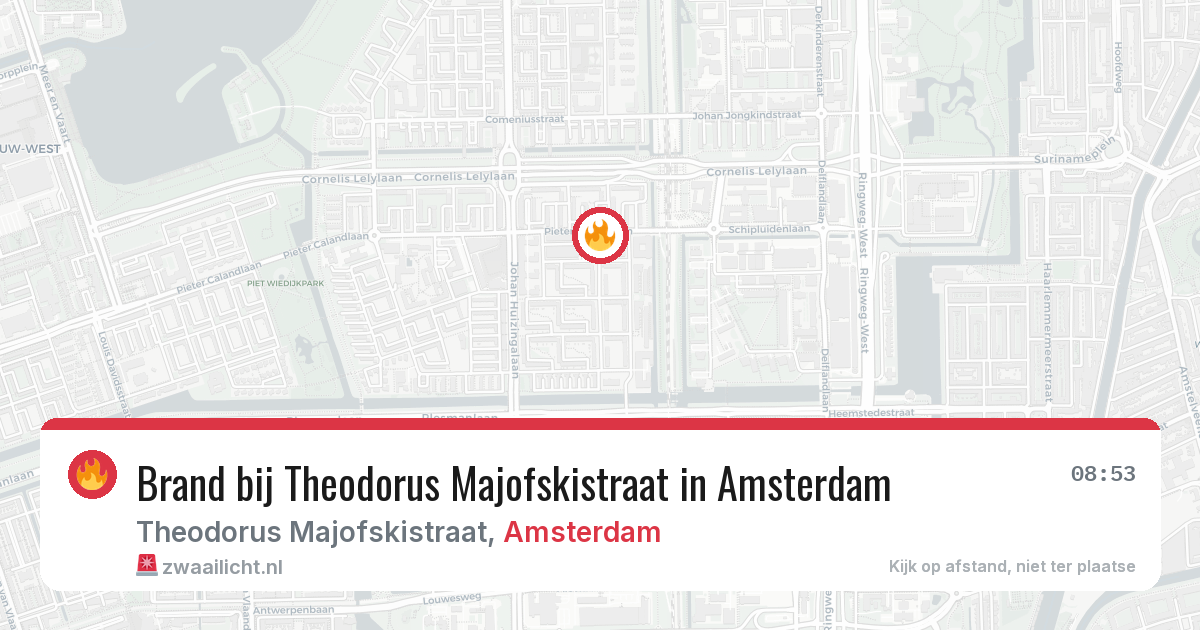 Brand bij Theodorus Majofskistraat in Amsterdam — 2 aug 2026
