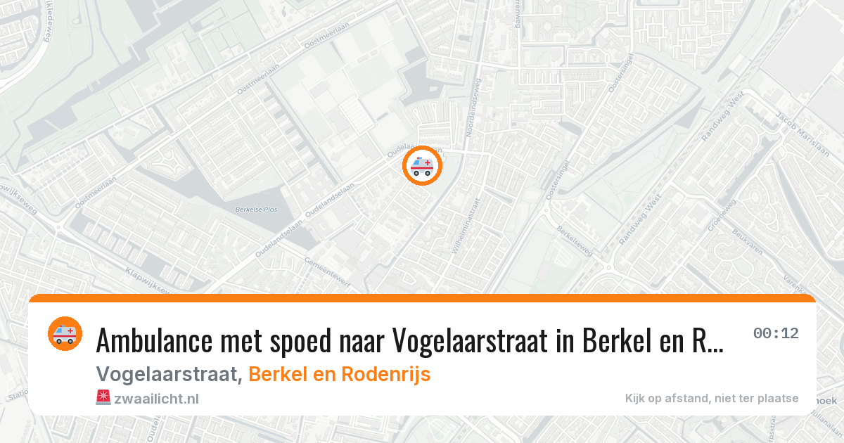 Ambulance met spoed naar Vogelaarstraat in Berkel en Rodenrijs — 24 jul 2026