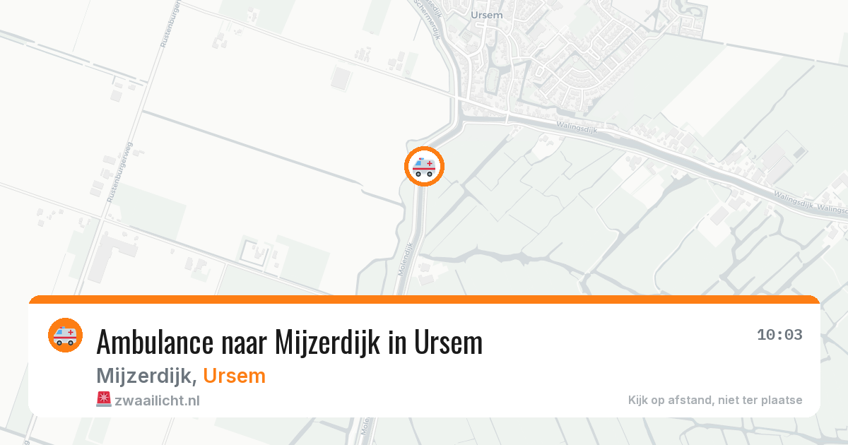 Ambulance naar Mijzerdijk in Ursem — 13 jul 2026