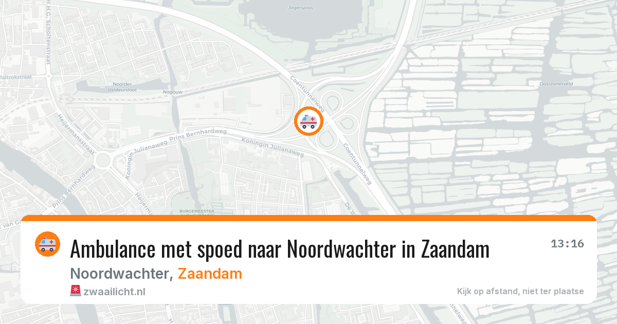 Ambulance met spoed naar Noordwachter in Zaandam — 17 jun 2026