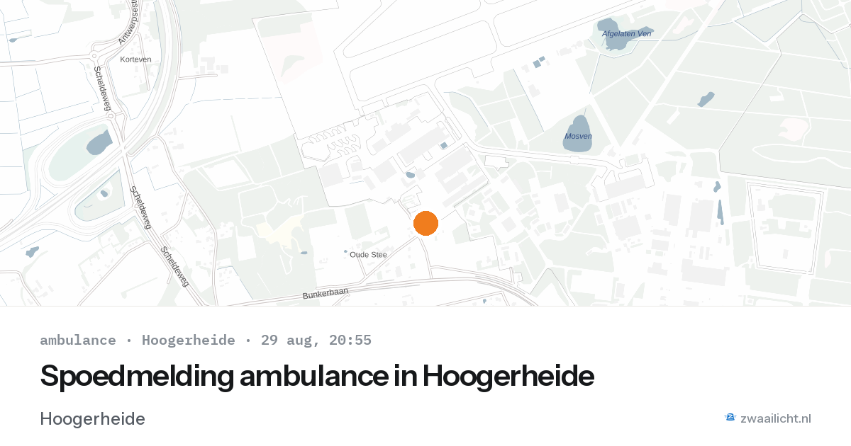 Spoedmelding ambulance in Hoogerheide — 29 aug 2026