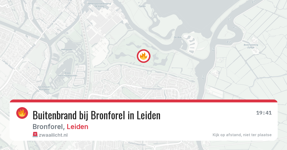 Buitenbrand bij Bronforel in Leiden — 9 aug 2026