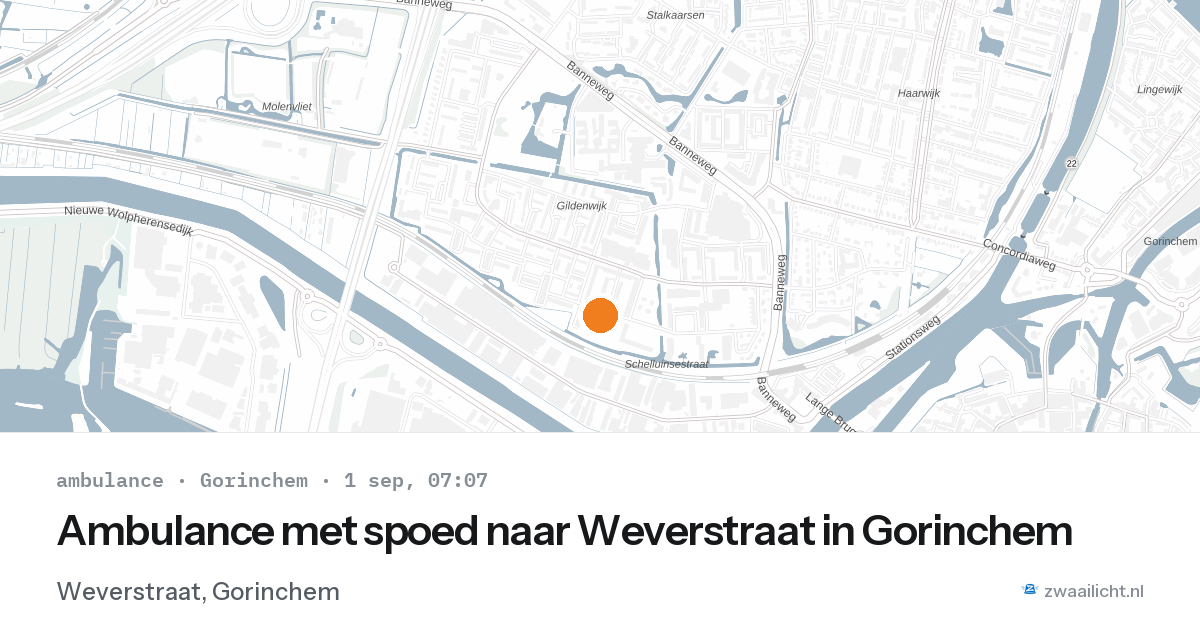 Ambulance met spoed naar Weverstraat in Gorinchem — 1 sep 2026