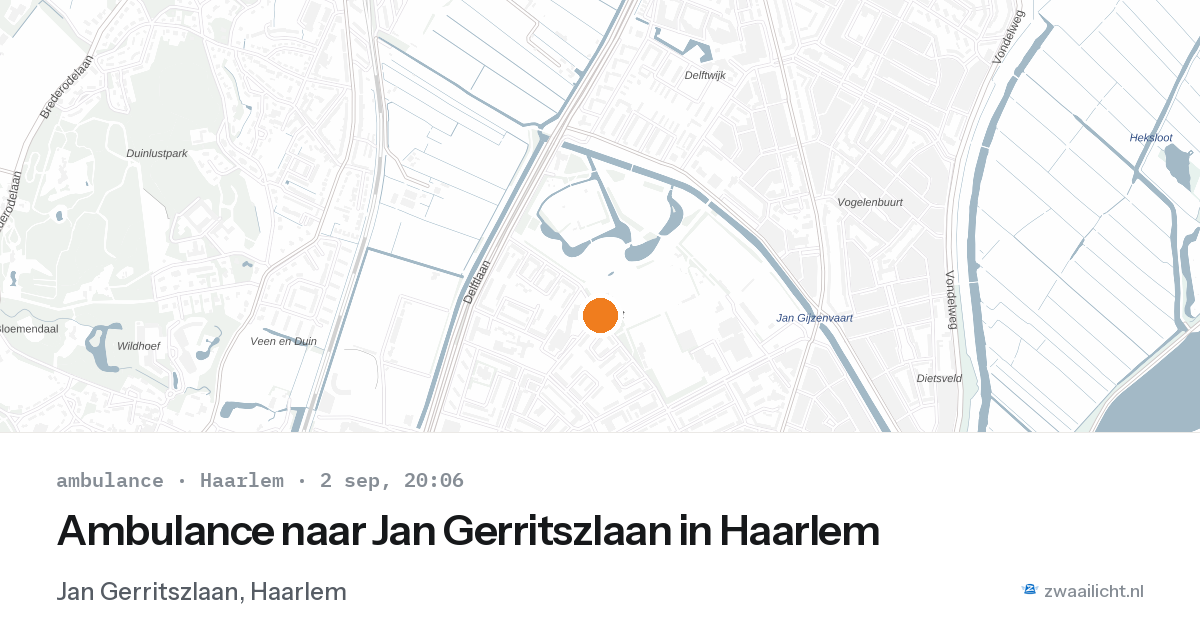 Ambulance naar Jan Gerritszlaan in Haarlem — 2 sep 2026