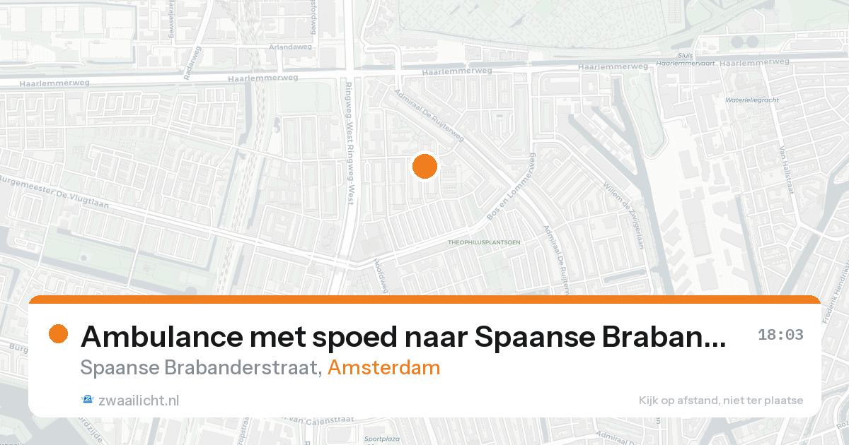 Ambulance met spoed naar Spaanse Brabanderstraat in Amsterdam — 24 aug 2026