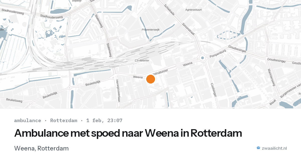 Ambulance met spoed naar Weena in Rotterdam — 1 feb 2026