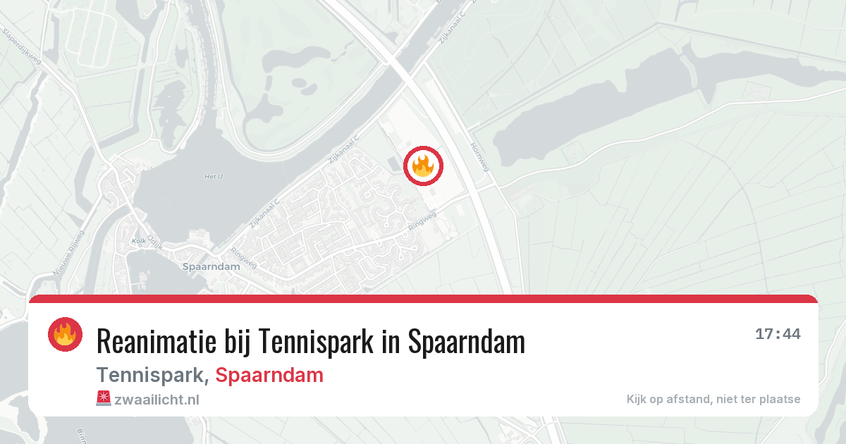 Reanimatie bij Tennispark in Spaarndam — 11 apr 2026