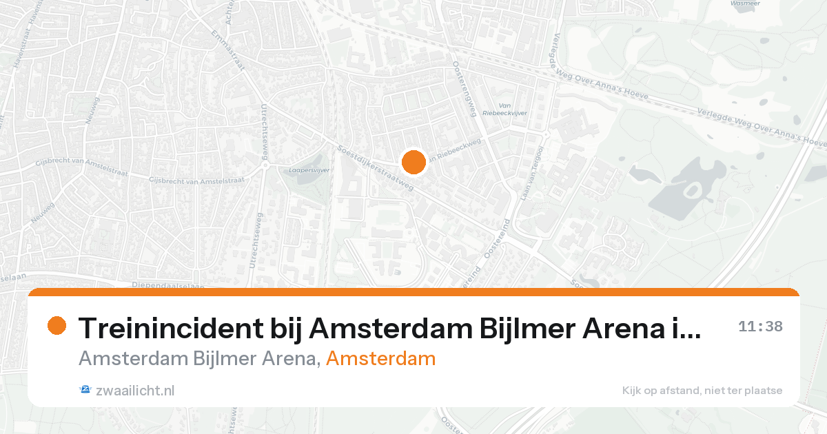 Treinincident bij Amsterdam Bijlmer Arena in Amsterdam — 17 aug 2026