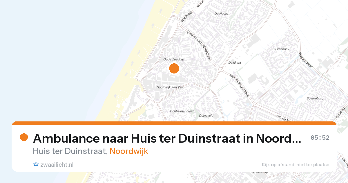 Ambulance naar Huis ter Duinstraat in Noordwijk — 27 aug 2026