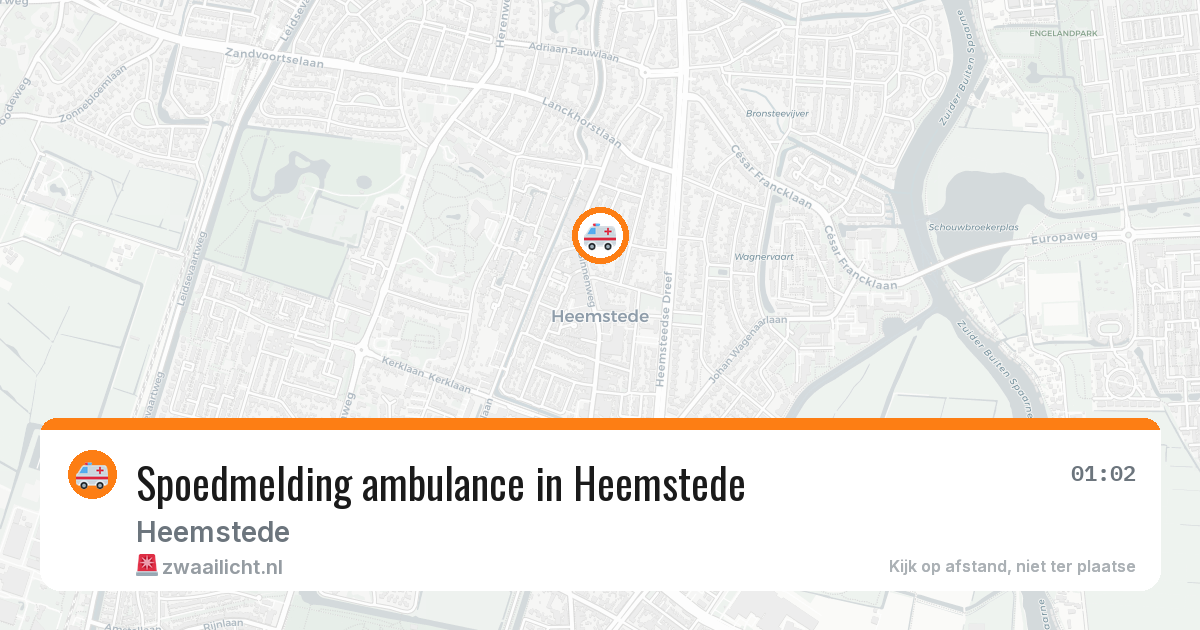 Spoedmelding ambulance in Heemstede — 14 jul 2026