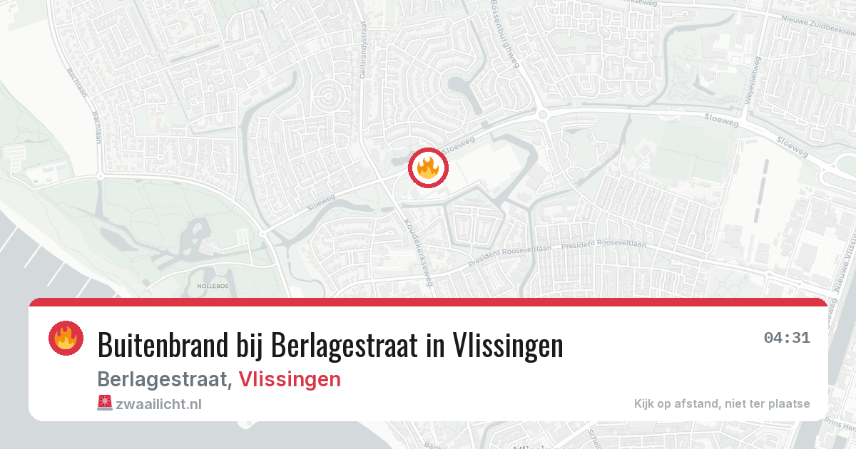 Buitenbrand bij Berlagestraat in Vlissingen — 6 jul 2026