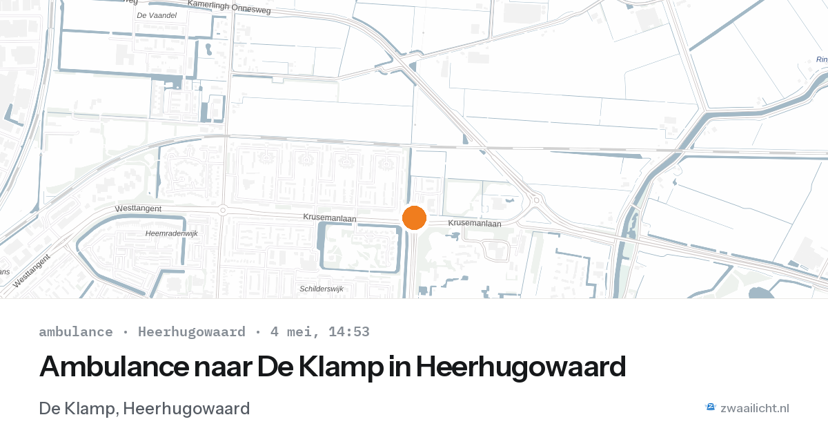 Ambulance naar De Klamp in Heerhugowaard — 4 mei 2026