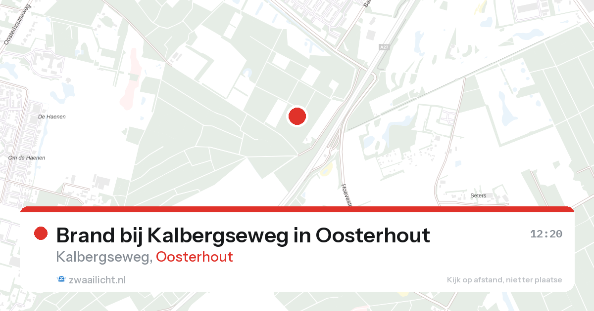 Brand bij Kalbergseweg in Oosterhout — 29 apr 2026