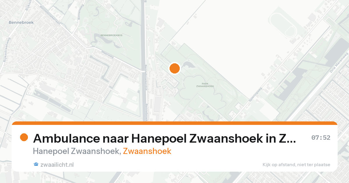 Ambulance naar Hanepoel Zwaanshoek in Zwaanshoek — 26 mei 2026
