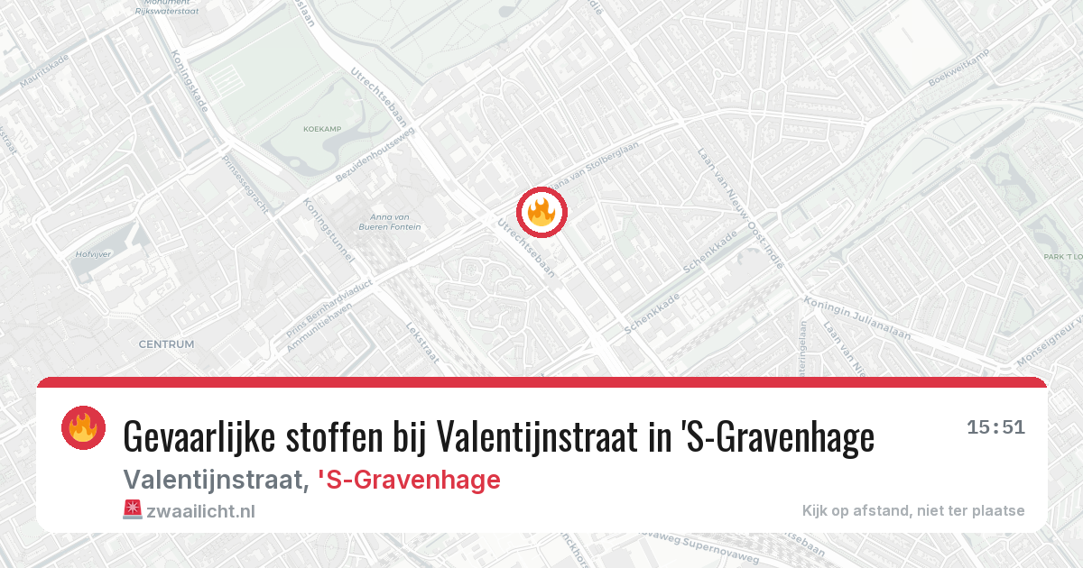 Gevaarlijke stoffen bij Valentijnstraat in 'S-Gravenhage — 30 jun 2026