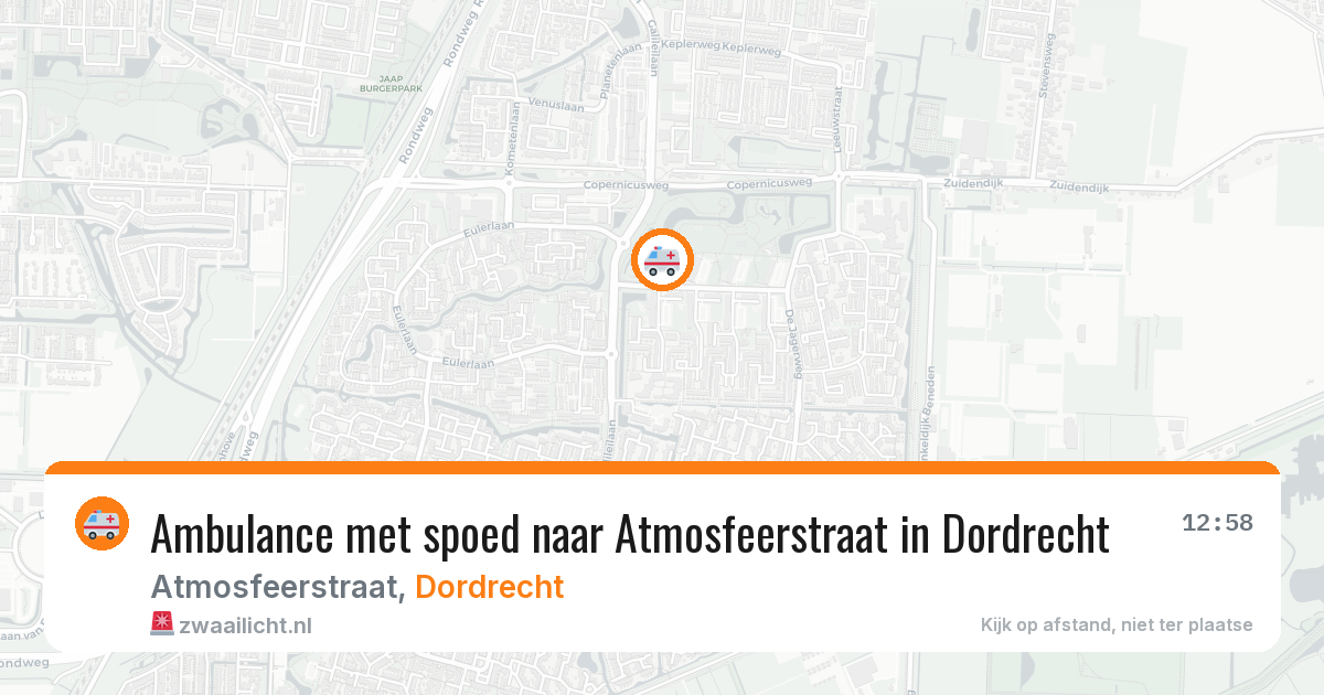 Ambulance met spoed naar Atmosfeerstraat in Dordrecht — 27 apr 2026