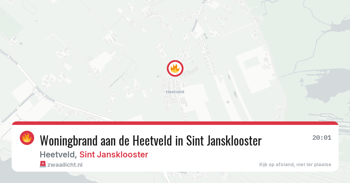 Woningbrand aan de Heetveld in Sint Jansklooster — 18 mrt 2026