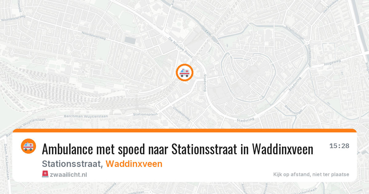 Ambulance met spoed naar Stationsstraat in Waddinxveen — 25 jan 2026