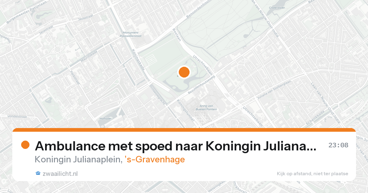 Ambulance met spoed naar Koningin Julianaplein in 's-Gravenhage — 23 aug 2026
