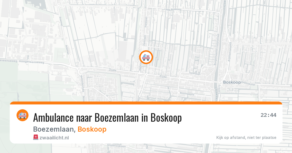 Ambulance naar Boezemlaan in Boskoop — 2 aug 2026