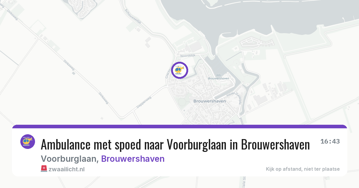 Ambulance met spoed naar Voorburglaan in Brouwershaven — 17 jul 2026