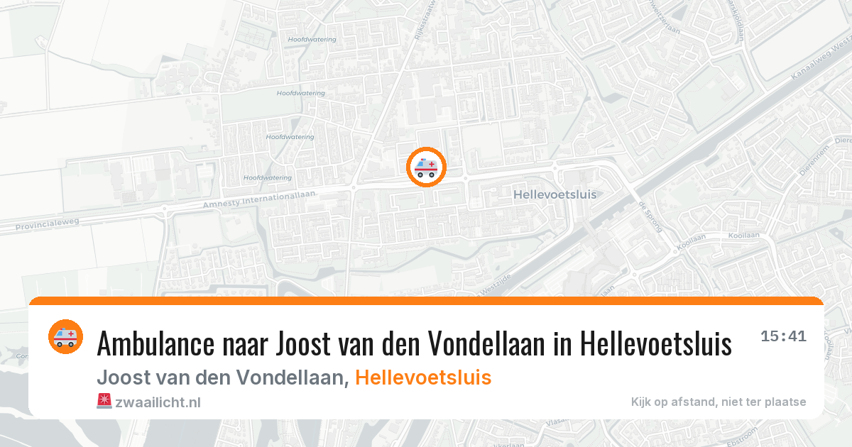 Ambulance naar Joost van den Vondellaan in Hellevoetsluis — 6 aug 2026