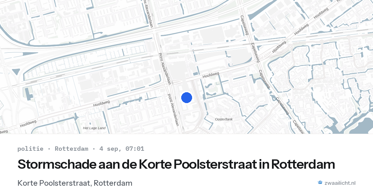 Stormschade aan de Korte Poolsterstraat in Rotterdam — 4 sep 2026