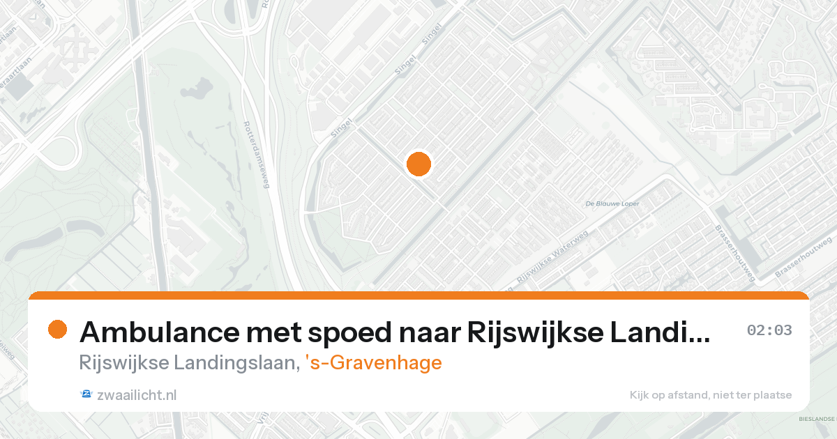 Ambulance met spoed naar Rijswijkse Landingslaan in 's-Gravenhage — 24 aug 2026