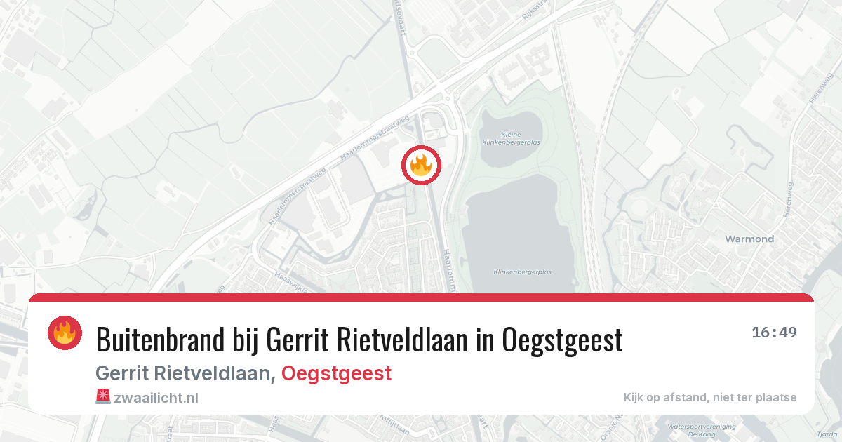 Buitenbrand bij Gerrit Rietveldlaan in Oegstgeest — 20 jun 2026