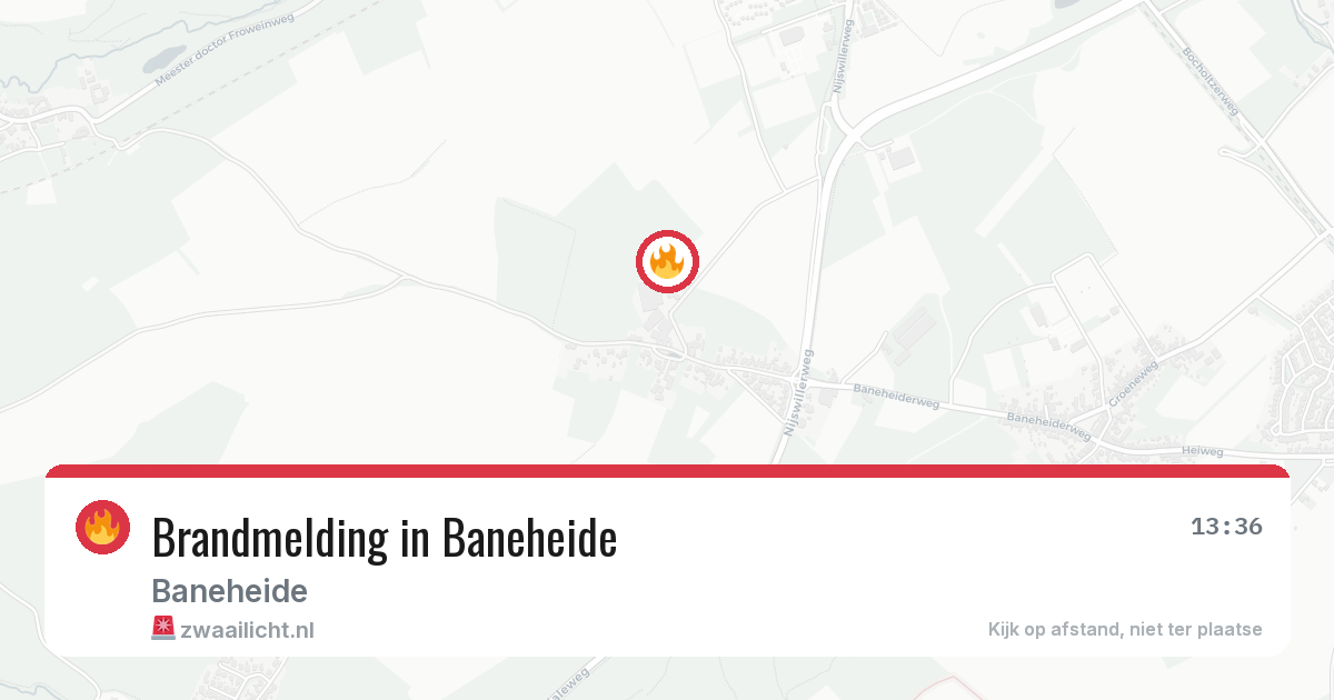 Brandmelding in Baneheide — 16 mei 2026