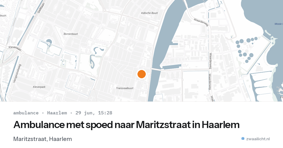 Ambulance met spoed naar Maritzstraat in Haarlem — 29 jun 2026