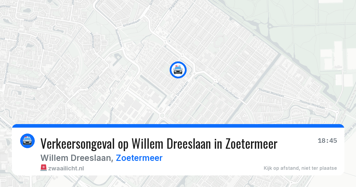 Verkeersongeval op Willem Dreeslaan in Zoetermeer — 12 aug 2026