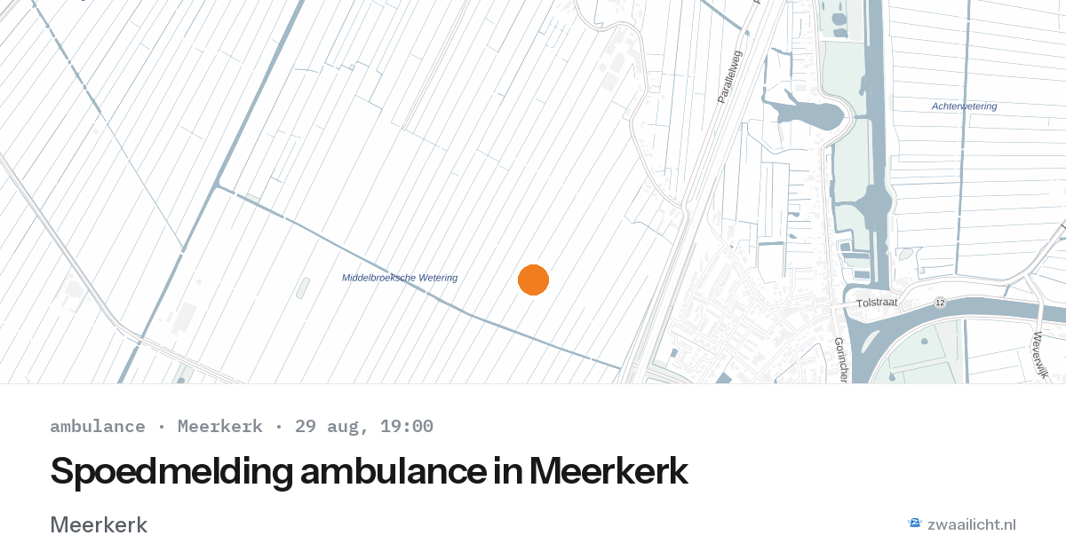 Spoedmelding ambulance in Meerkerk — 29 aug 2026