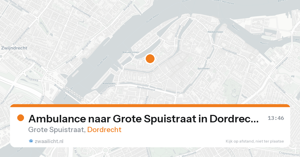 Ambulance naar Grote Spuistraat in Dordrecht — 18 aug 2026