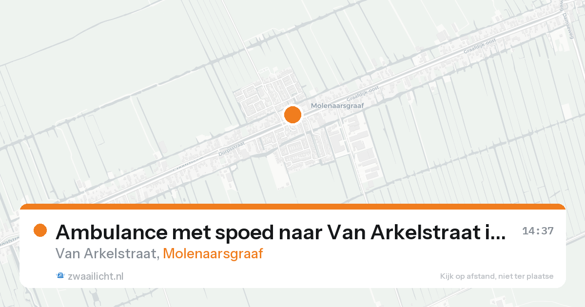 Ambulance met spoed naar Van Arkelstraat in Molenaarsgraaf — 19 mrt 2026