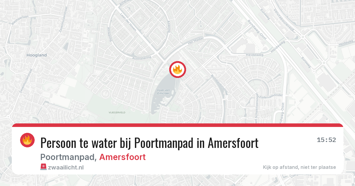 Persoon te water bij Poortmanpad in Amersfoort — 11 jun 2026