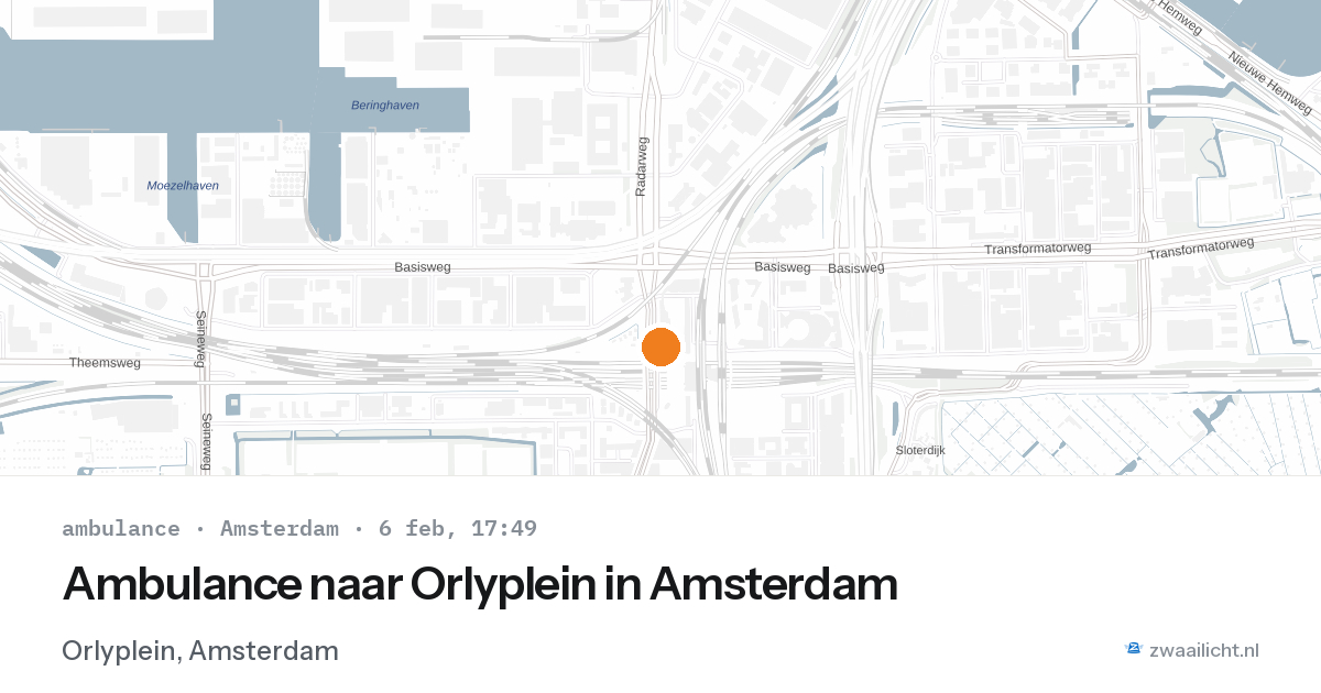 Ambulance naar Orlyplein in Amsterdam — 6 feb 2026