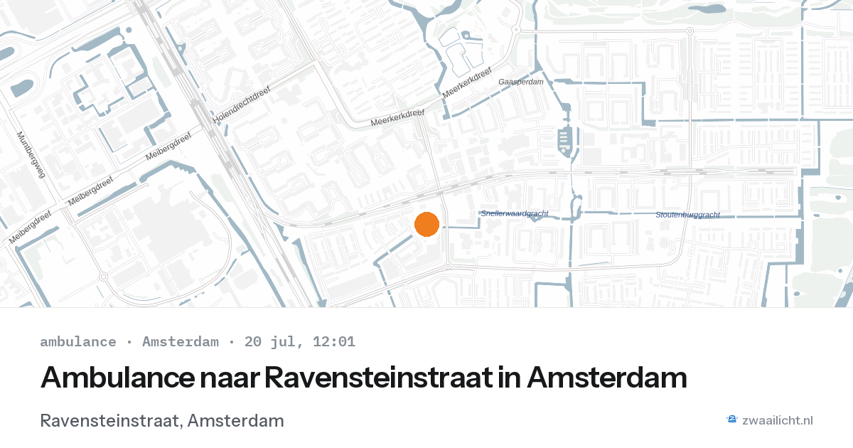 Ambulance naar Ravensteinstraat in Amsterdam — 20 jul 2026