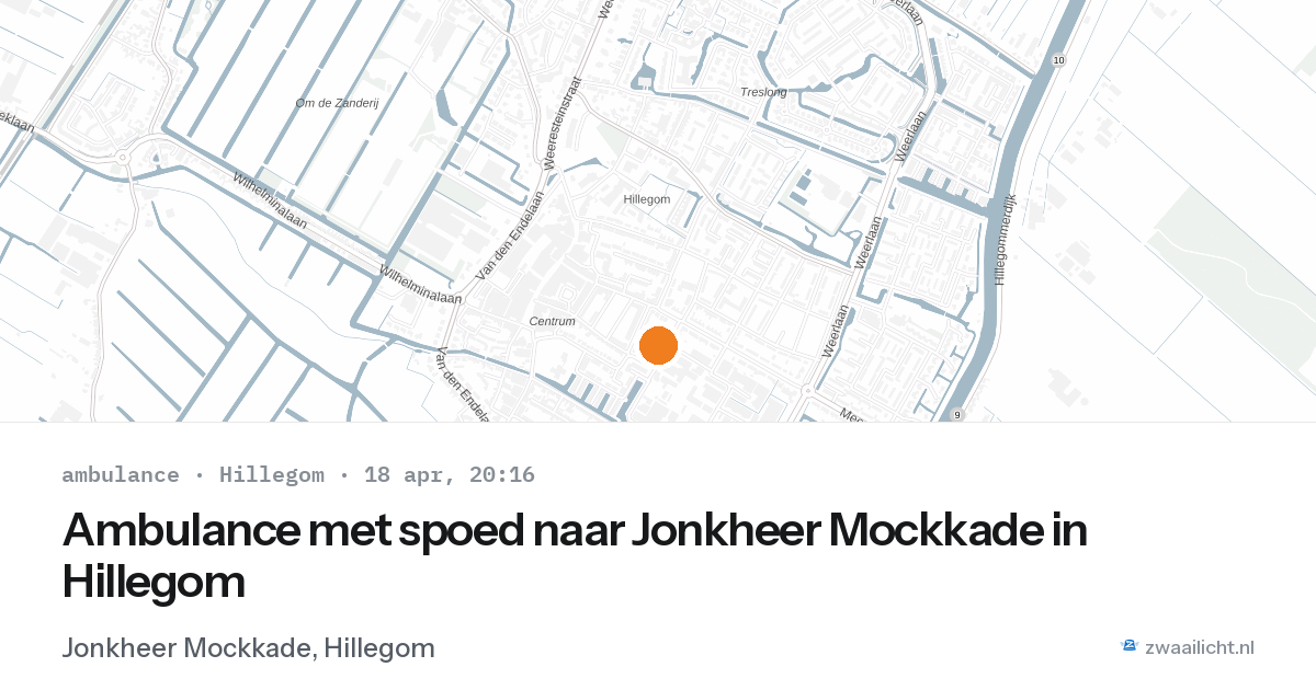 Ambulance met spoed naar Jonkheer Mockkade in Hillegom — 18 apr 2026