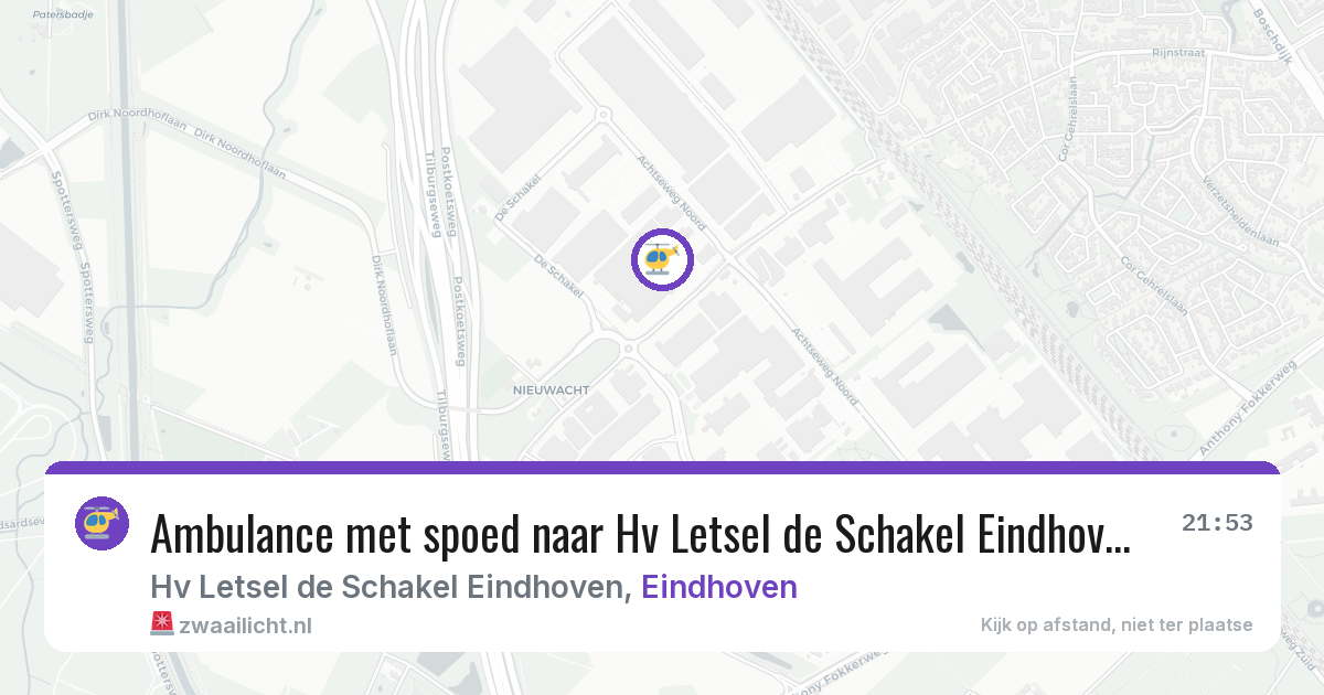 Ambulance met spoed naar Hv Letsel de Schakel Eindhoven in Eindhoven — 31 jul 2026