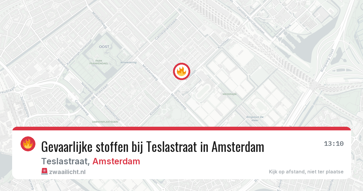 Gevaarlijke stoffen bij Teslastraat in Amsterdam — 25 mrt 2026