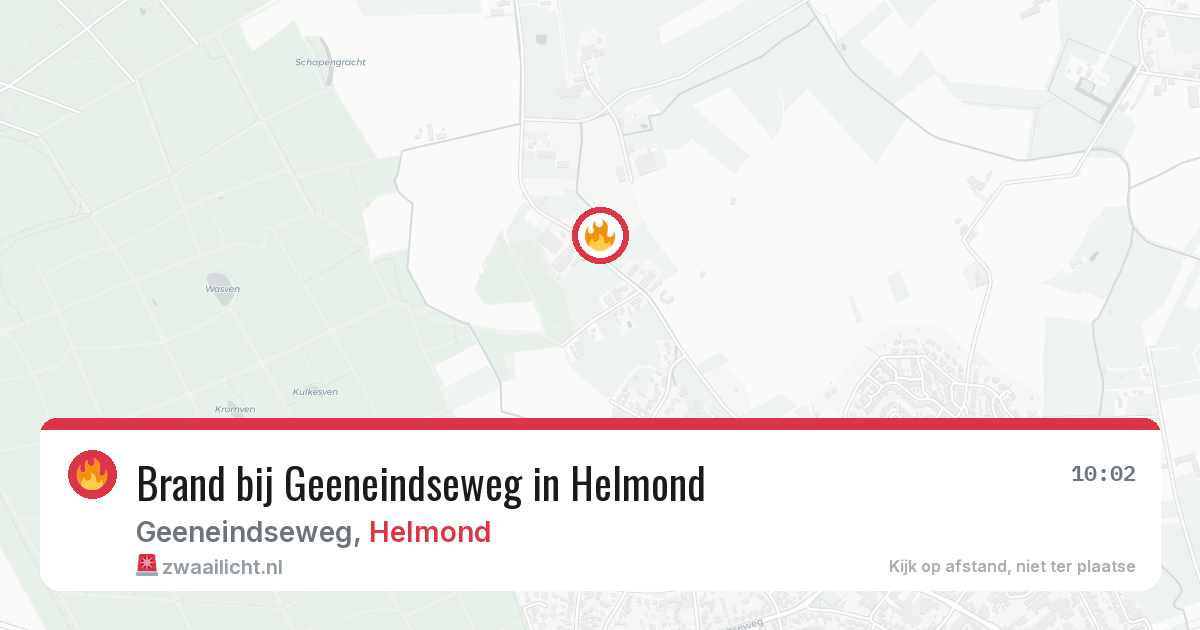 Brand bij Geeneindseweg in Helmond — 29 apr 2026