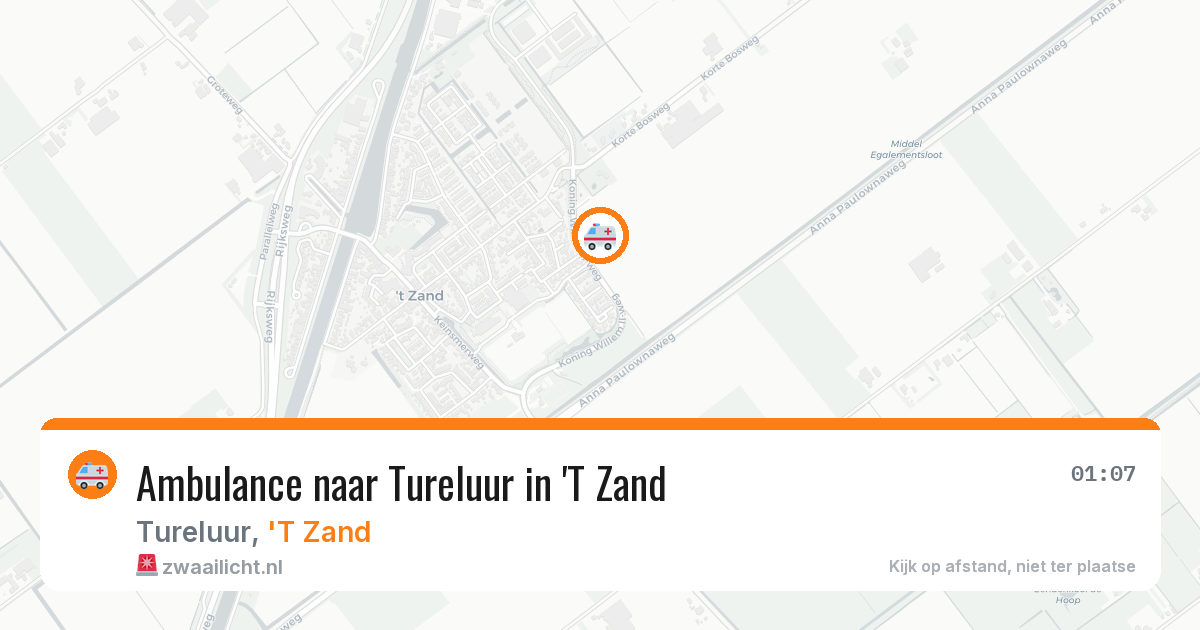 Ambulance naar Tureluur in 'T Zand — 22 apr 2026