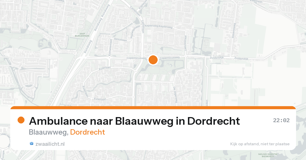 Ambulance naar Blaauwweg in Dordrecht — 24 aug 2026