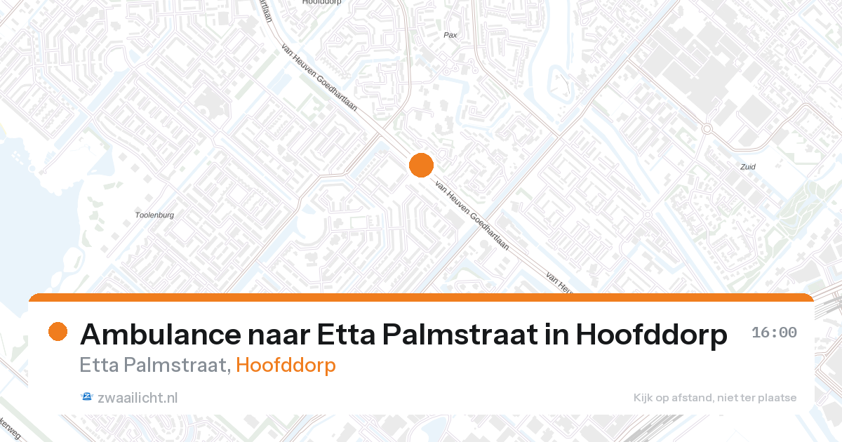 Ambulance naar Etta Palmstraat in Hoofddorp — 26 aug 2026