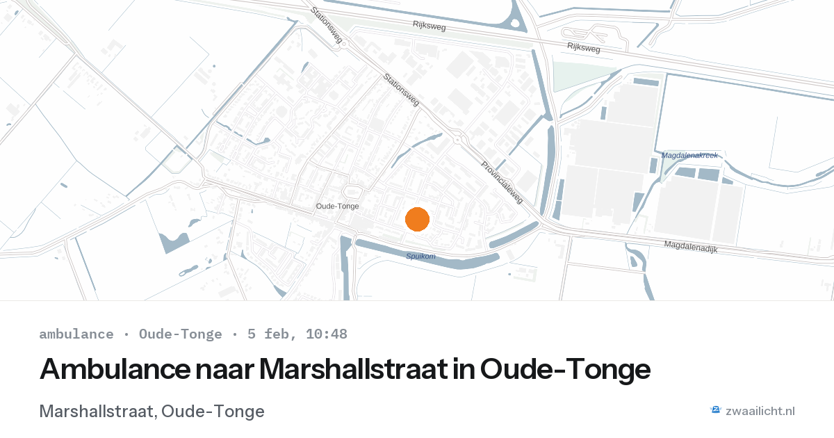 Ambulance naar Marshallstraat in Oude-Tonge — 5 feb 2026